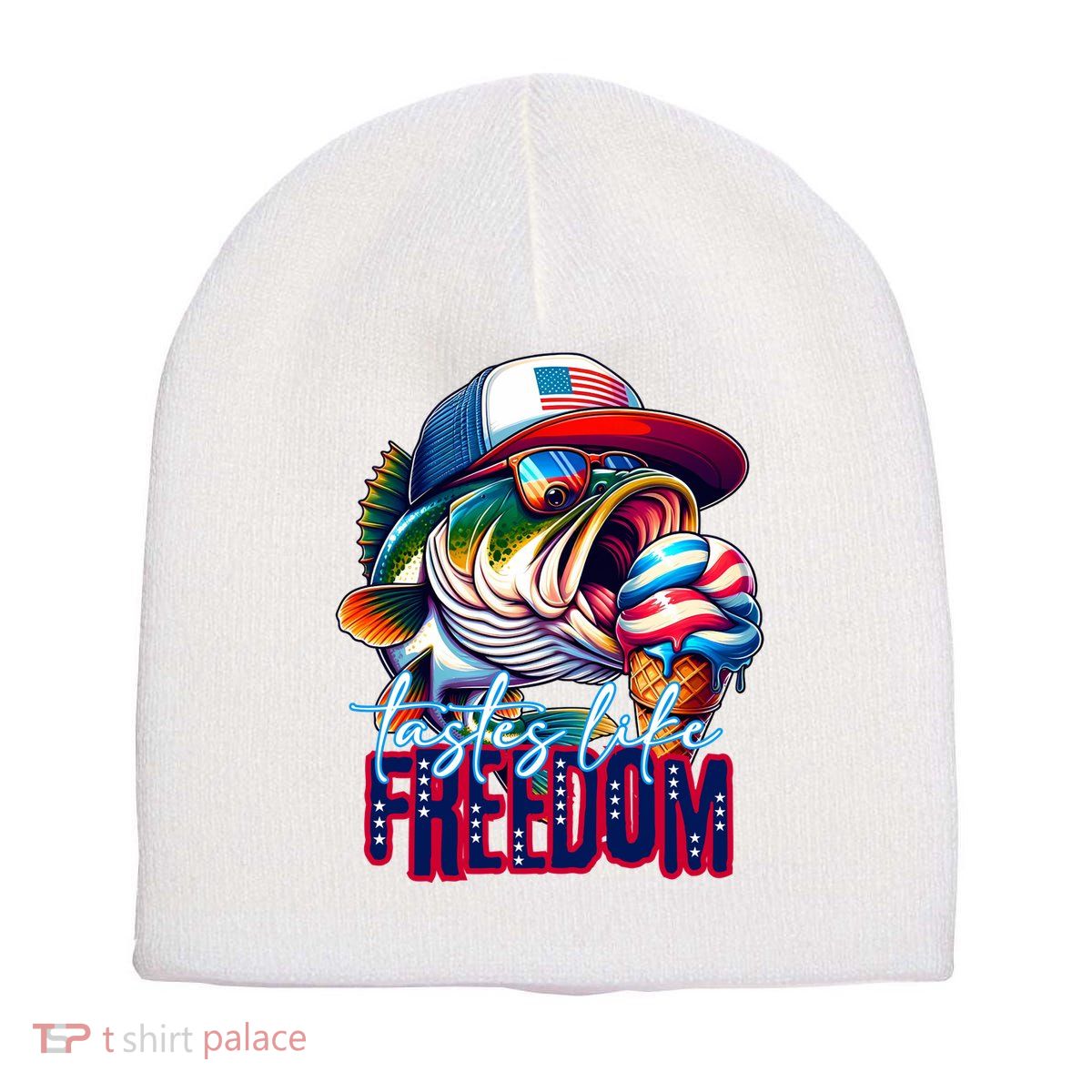 Cool Fish Ice Cream Taste Like Freedom Short Acrylic Beanie