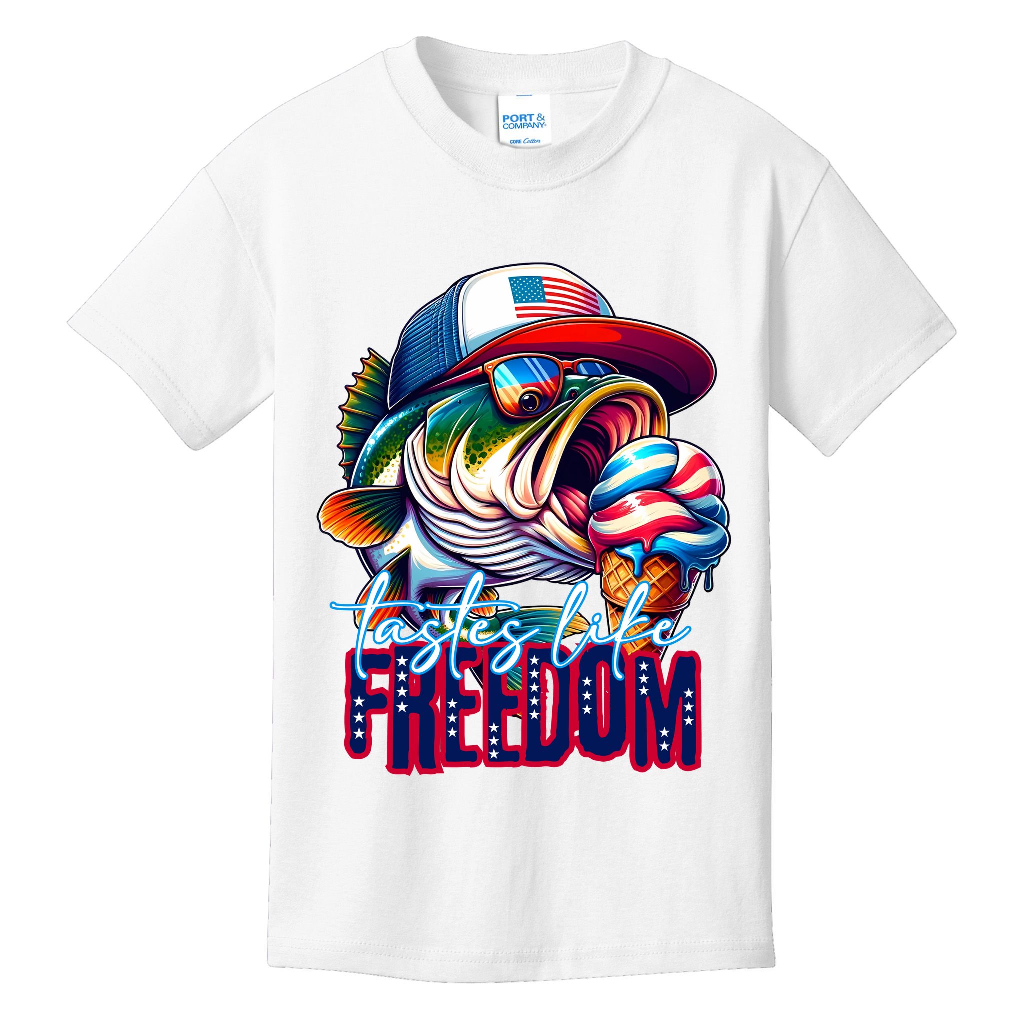 Cool Fish Ice Cream Taste Like Freedom Kids T-Shirt