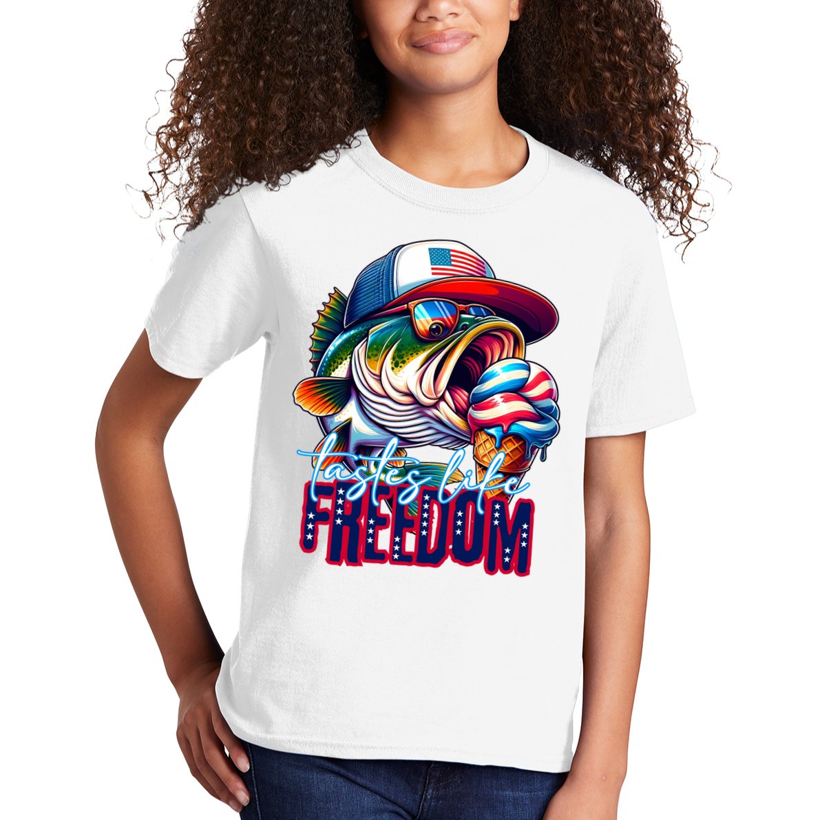 Cool Fish Ice Cream Taste Like Freedom Kids T-Shirt
