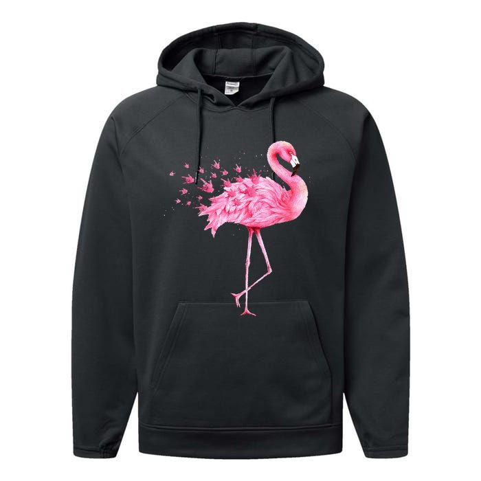 Cute Flamingo I Love You ASL American Sign Language Performance Fleece Hoodie