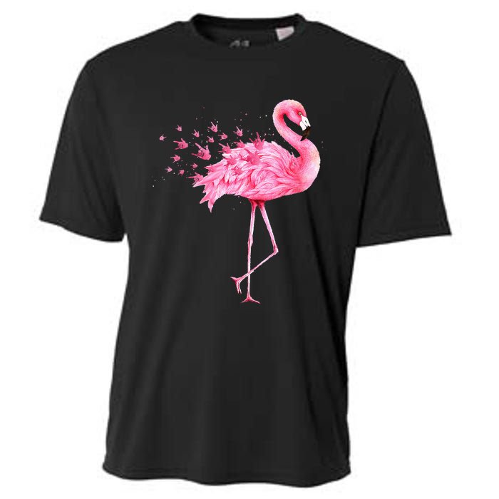 Cute Flamingo I Love You ASL American Sign Language Cooling Performance Crew T-Shirt