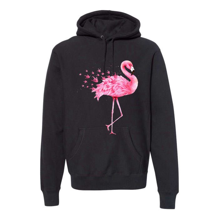 Cute Flamingo I Love You ASL American Sign Language Premium Hoodie