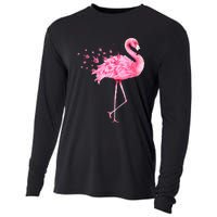 Cute Flamingo I Love You ASL American Sign Language Cooling Performance Long Sleeve Crew