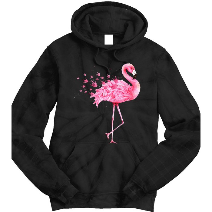 Cute Flamingo I Love You ASL American Sign Language Tie Dye Hoodie