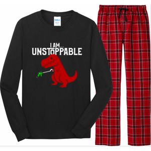 Cute & Funny I Am Unstoppable TRex Dinosaur Long Sleeve Pajama Set