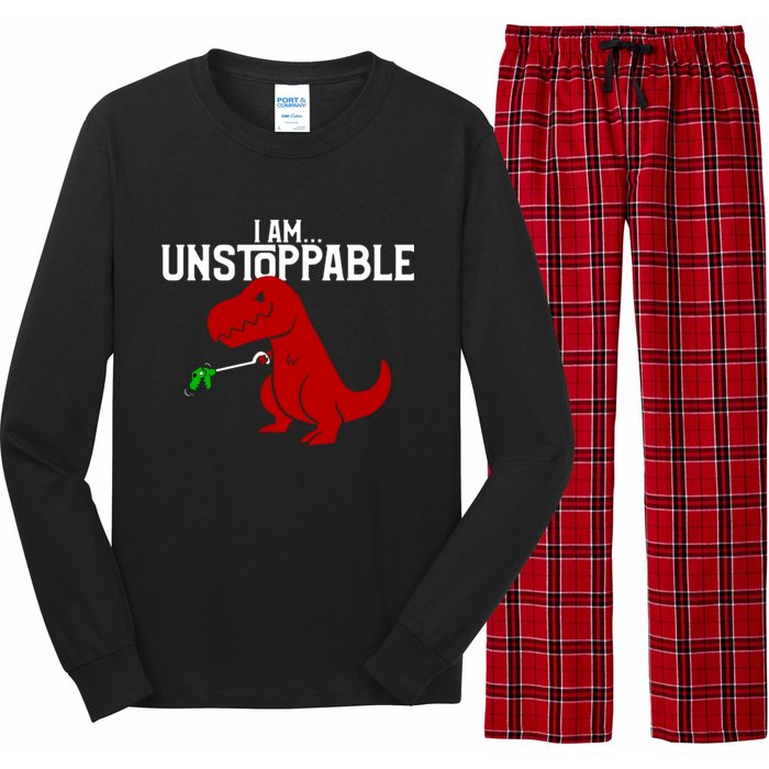 Cute & Funny I Am Unstoppable TRex Dinosaur Long Sleeve Pajama Set