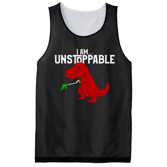 Cute & Funny I Am Unstoppable TRex Dinosaur Mesh Reversible Basketball Jersey Tank