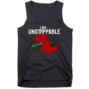 Cute & Funny I Am Unstoppable TRex Dinosaur Tank Top