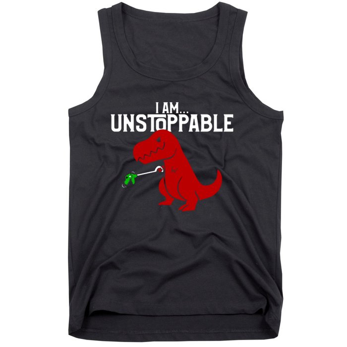 Cute & Funny I Am Unstoppable TRex Dinosaur Tank Top