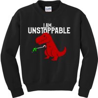 Cute & Funny I Am Unstoppable TRex Dinosaur Kids Sweatshirt