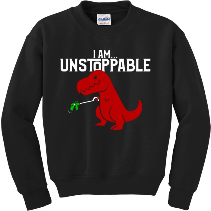 Cute & Funny I Am Unstoppable TRex Dinosaur Kids Sweatshirt