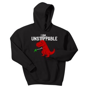 Cute & Funny I Am Unstoppable TRex Dinosaur Kids Hoodie