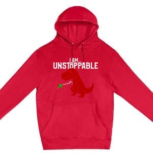 Cute & Funny I Am Unstoppable TRex Dinosaur Premium Pullover Hoodie