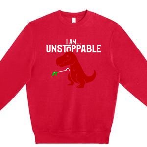 Cute & Funny I Am Unstoppable TRex Dinosaur Premium Crewneck Sweatshirt