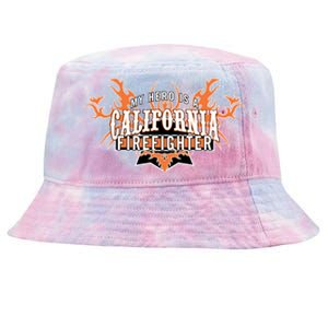 California Firefighter Is My Hero Fire Rescue Gift Tie-Dyed Bucket Hat