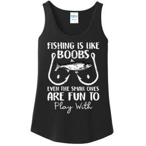 Cute Fishing Is Like Boobs Funny Quote Gifts Ladies Essential Tank