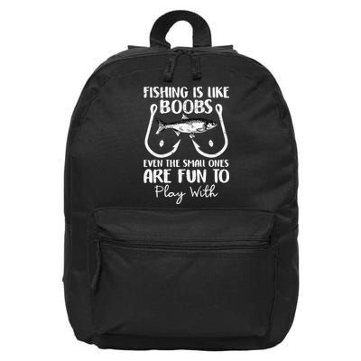 Cute Fishing Is Like Boobs Funny Quote Gifts 16 in Basic Backpack