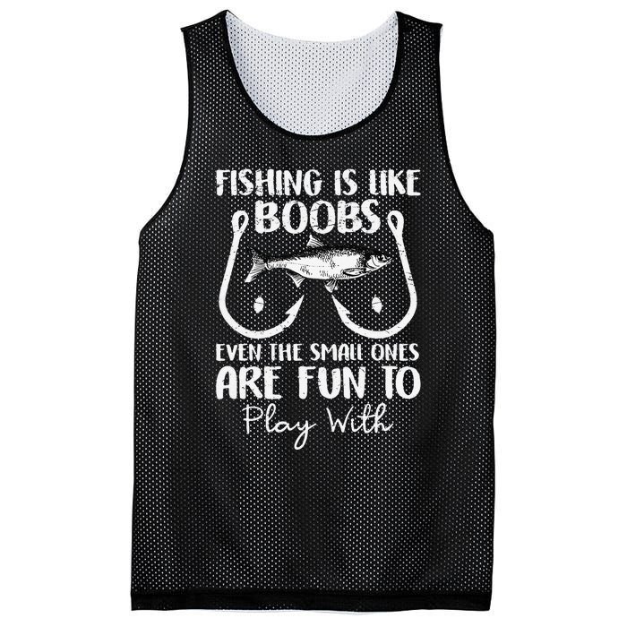 Cute Fishing Is Like Boobs Funny Quote Gifts Mesh Reversible Basketball Jersey Tank