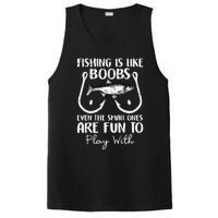 Cute Fishing Is Like Boobs Funny Quote Gifts PosiCharge Competitor Tank