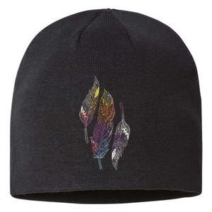 Colorful Feathers Indigenous People Indian Native American Sustainable Beanie