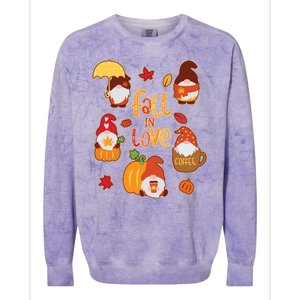 Cute Fall In Love Autumn Gnomes Colorblast Crewneck Sweatshirt