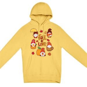 Cute Fall In Love Autumn Gnomes Premium Pullover Hoodie