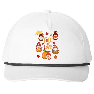 Cute Fall In Love Autumn Gnomes Snapback Five-Panel Rope Hat