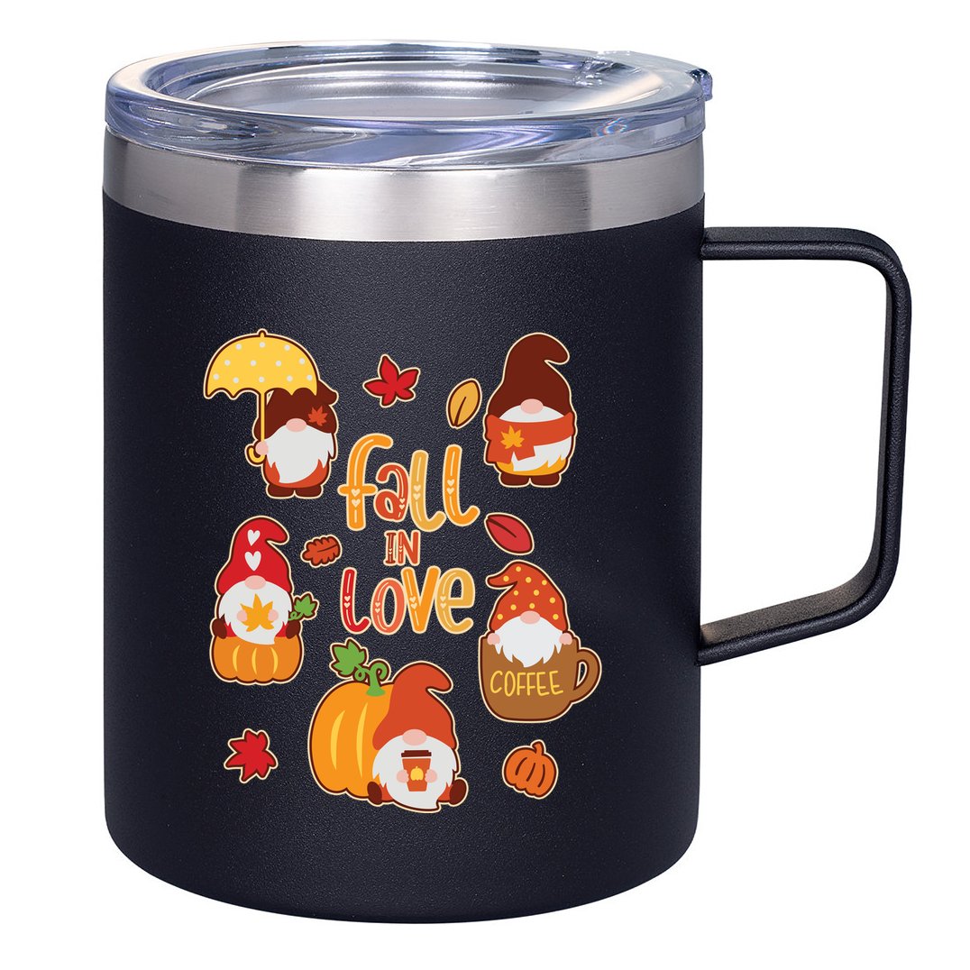Cute Fall In Love Autumn Gnomes 12oz Stainless Steel Coffee Mug