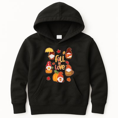 Cute Fall In Love Autumn Gnomes Kids Hoodie