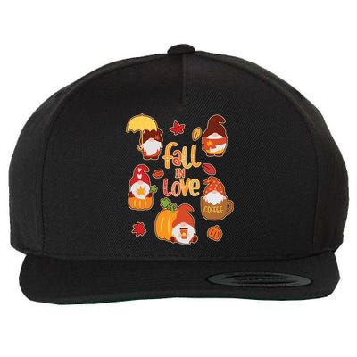 Cute Fall In Love Autumn Gnomes Wool Snapback Cap