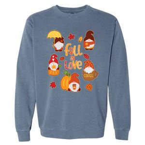 Cute Fall In Love Autumn Gnomes Garment-Dyed Sweatshirt