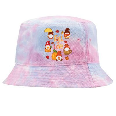 Cute Fall In Love Autumn Gnomes Tie-Dyed Bucket Hat