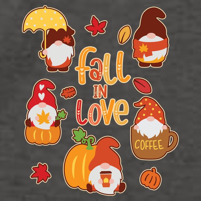 Cute Fall In Love Autumn Gnomes Vector Backpack
