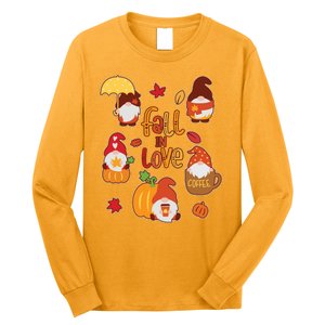 Cute Fall In Love Autumn Gnomes Long Sleeve Shirt