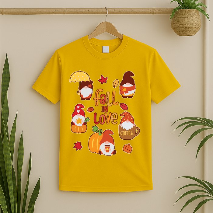 Cute Fall In Love Autumn Gnomes T-Shirt