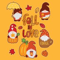 Cute Fall In Love Autumn Gnomes T-Shirt