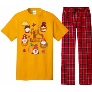 Cute Fall In Love Autumn Gnomes Pajama Set