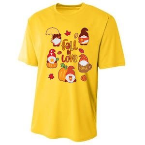 Cute Fall In Love Autumn Gnomes Performance Sprint T-Shirt