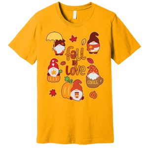 Cute Fall In Love Autumn Gnomes Premium T-Shirt