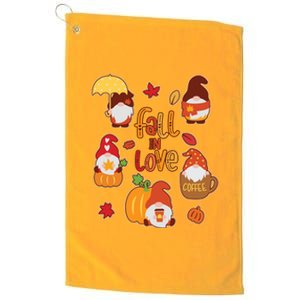 Cute Fall In Love Autumn Gnomes Platinum Collection Golf Towel