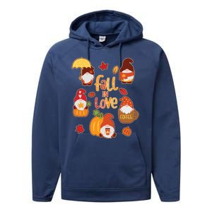 Cute Fall In Love Autumn Gnomes Performance Fleece Hoodie