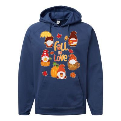 Cute Fall In Love Autumn Gnomes Performance Fleece Hoodie