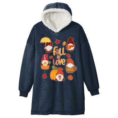 Cute Fall In Love Autumn Gnomes Hooded Wearable Blanket