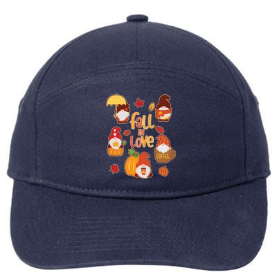 Cute Fall In Love Autumn Gnomes 7-Panel Snapback Hat