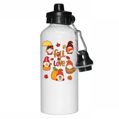 Cute Fall In Love Autumn Gnomes Aluminum Water Bottle