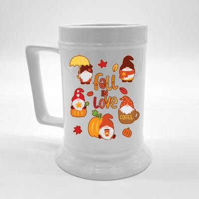 Cute Fall In Love Autumn Gnomes Beer Stein