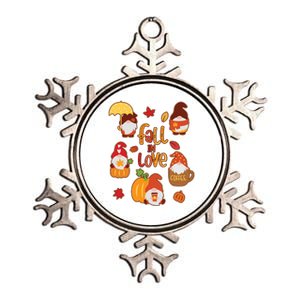 Cute Fall In Love Autumn Gnomes Metallic Star Ornament