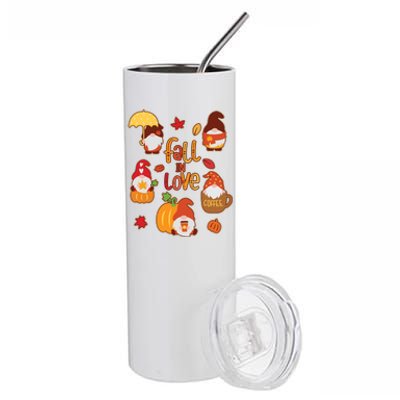 Cute Fall In Love Autumn Gnomes Stainless Steel Tumbler