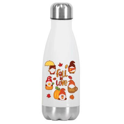 Cute Fall In Love Autumn Gnomes Stainless Steel Insulated Water Bottle