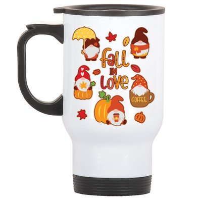 Cute Fall In Love Autumn Gnomes Stainless Steel Travel Mug